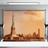 Lofaris Sunset View Of The Statue Liberty Photo Backdrop